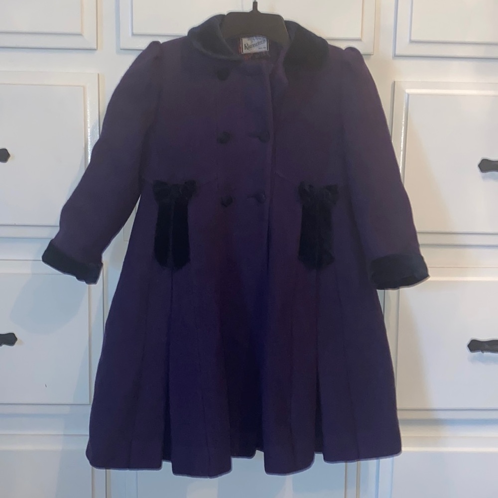 Girl’s Rothschild Pleated, Long, Wool Pea Coat Sz 6